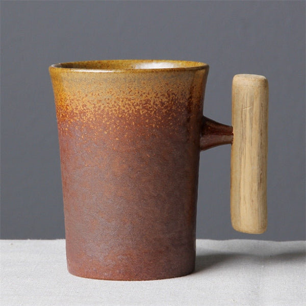 Wood Handle Tumbler Rust Mug - makeme-bright.com