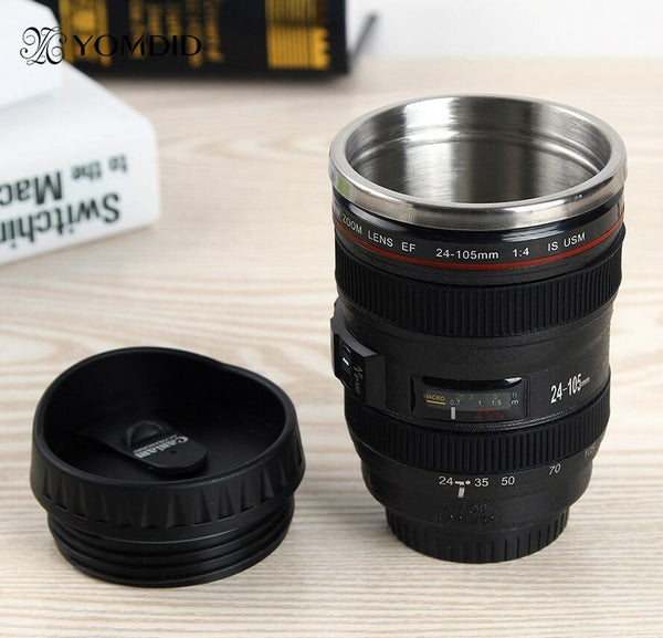 Stainless Steel Camera Lens Mug - makeme-bright.com