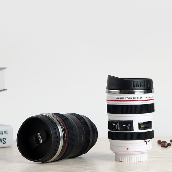 Stainless Steel Camera Lens Mug - makeme-bright.com